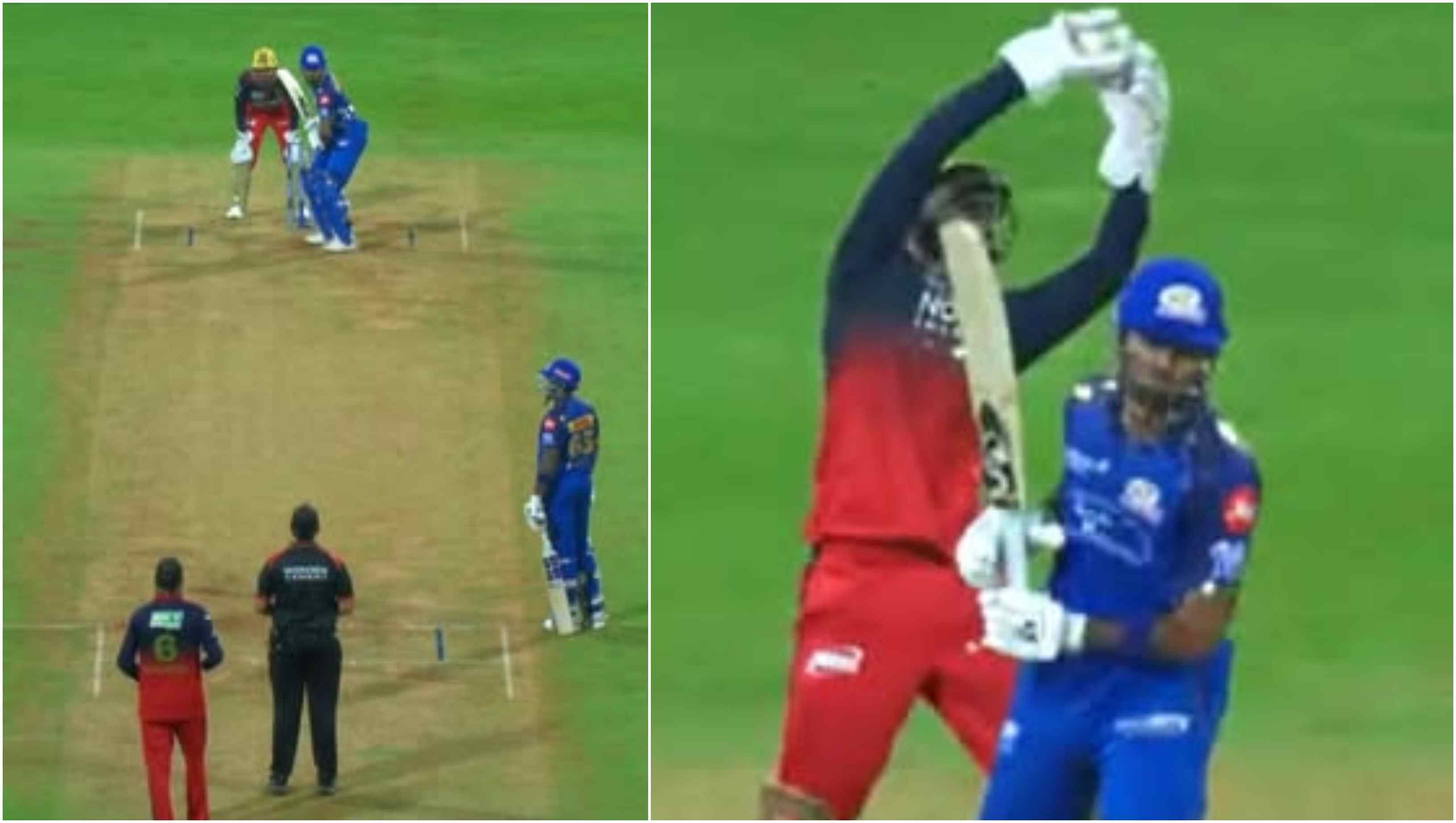 Krunal Pandya bowling bouncer to Hardik Pandya | Screengrab