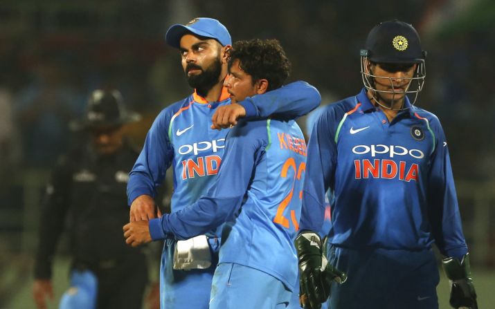 Kuldeep Yadav provided India with a major breakthrough of Shimron Hetmyer to change the course of the match | AP