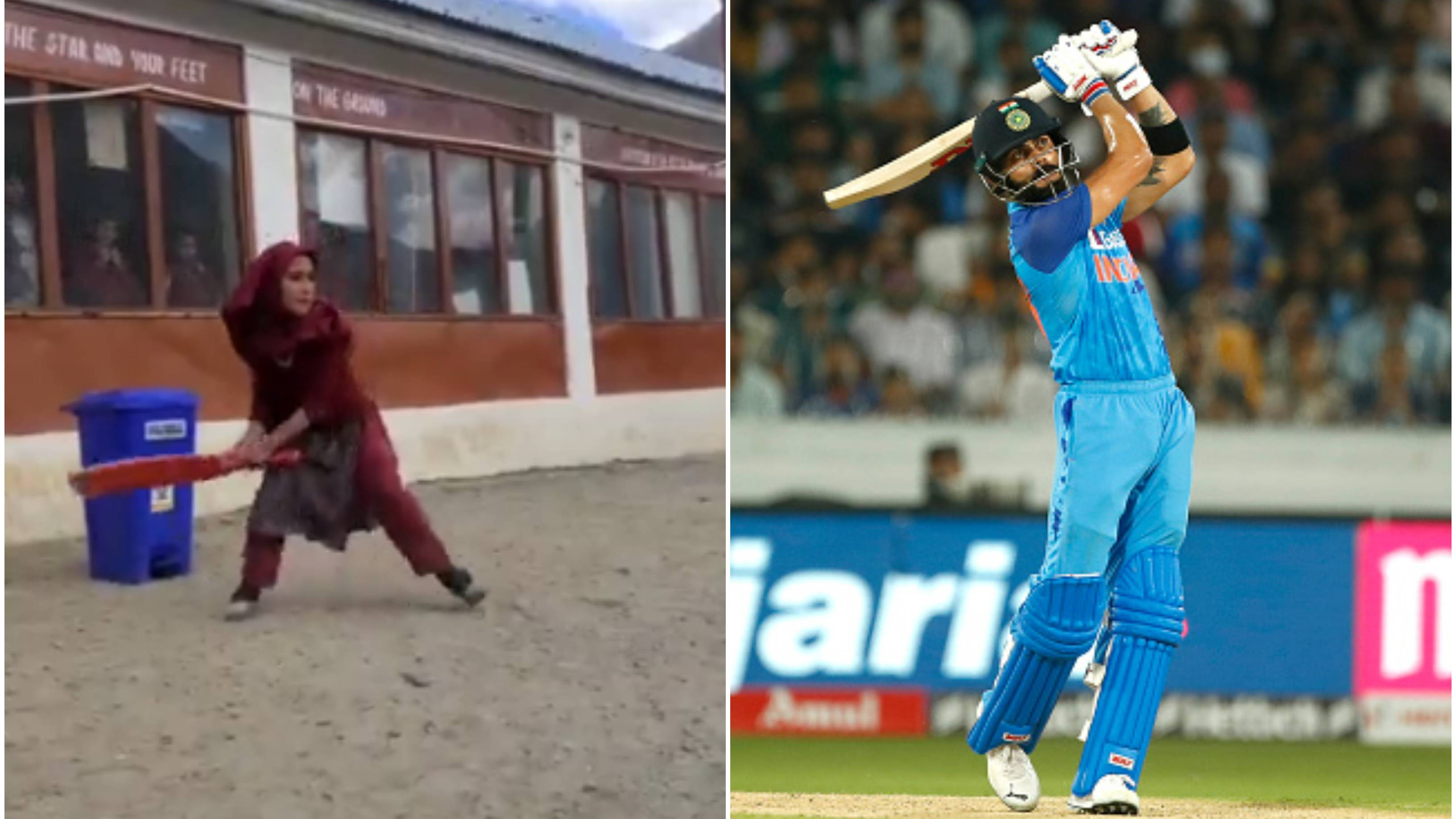 WATCH: School girl from Ladakh plays remarkable shots, expresses admiration for Virat Kohli