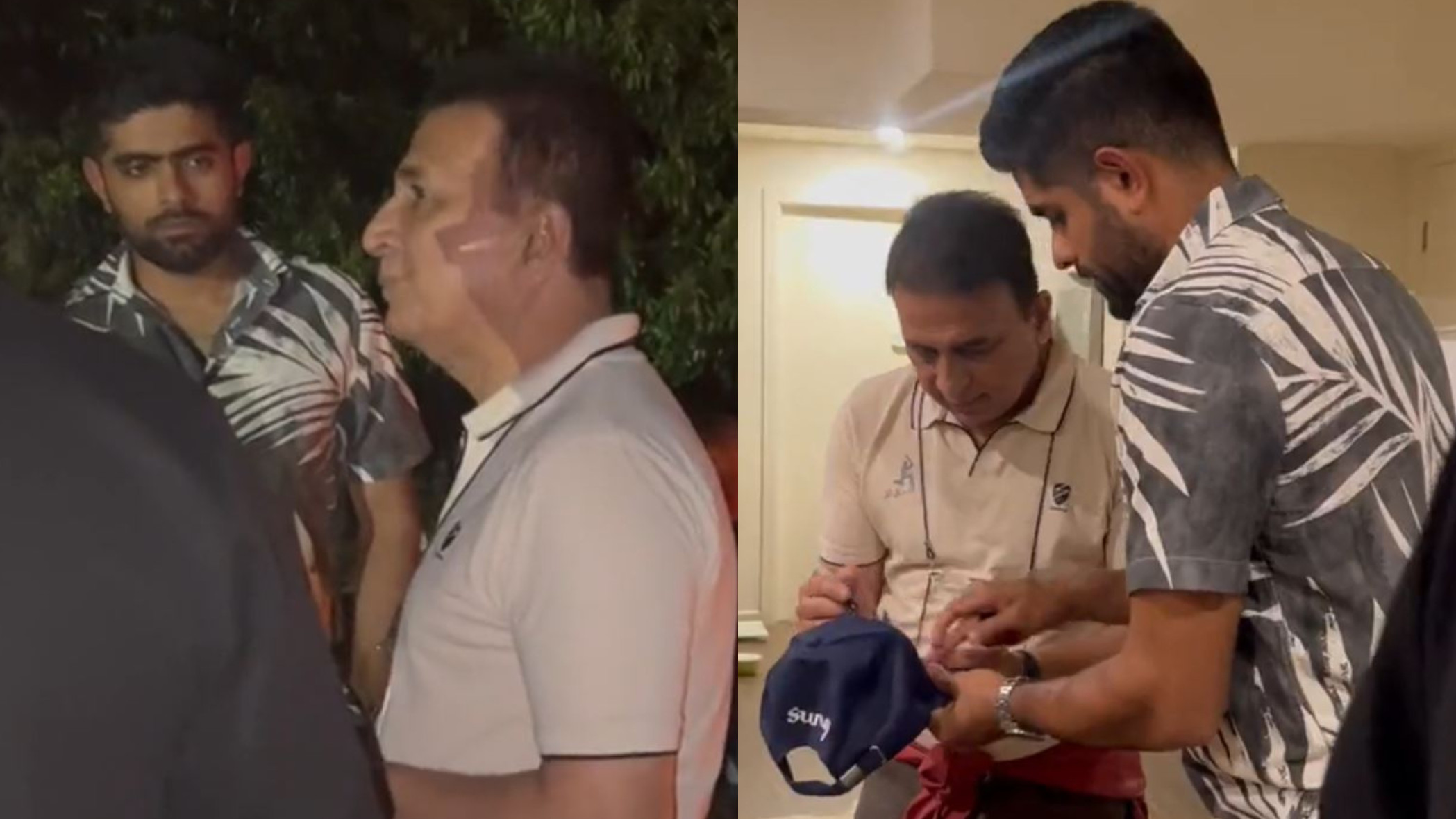 WATCH- Sunil Gavaskar meets Babar Azam and Pakistan squad; signs special cap for him and shares batting tips