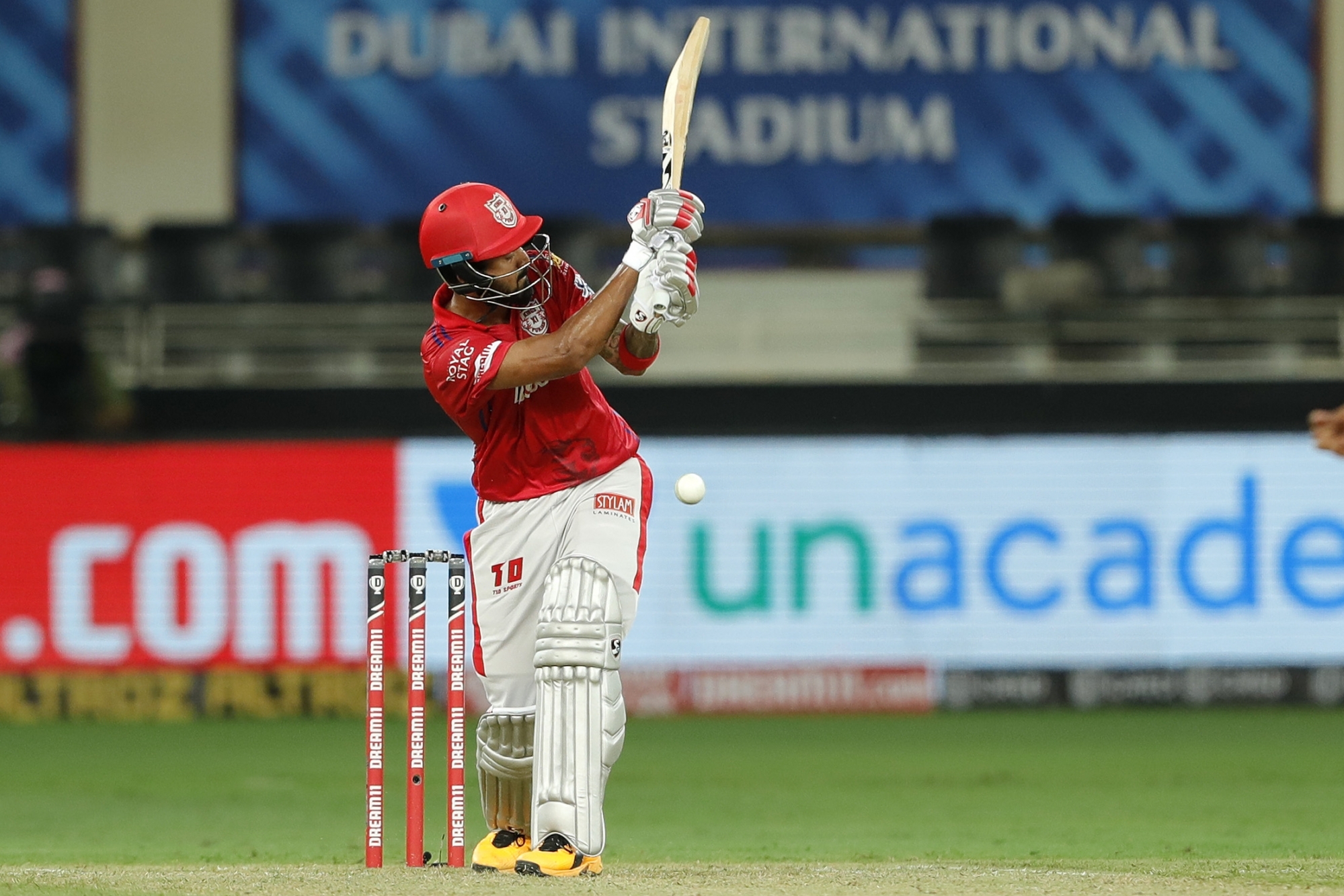 KL Rahul scored 132* runs off 69 balls against RCB in Dubai (Photo - IANS). 