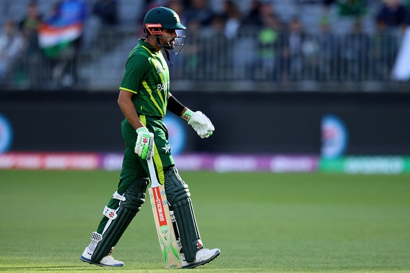 Babar Azam has scored 0, 4 and 4 in three matches in this T20 World Cup 2022 | Getty