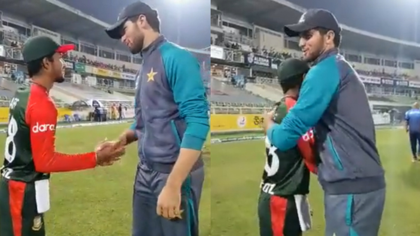 BAN v PAK 2021: WATCH - Shaheen apologizes to Afif after hurting him with an unnecessary throw