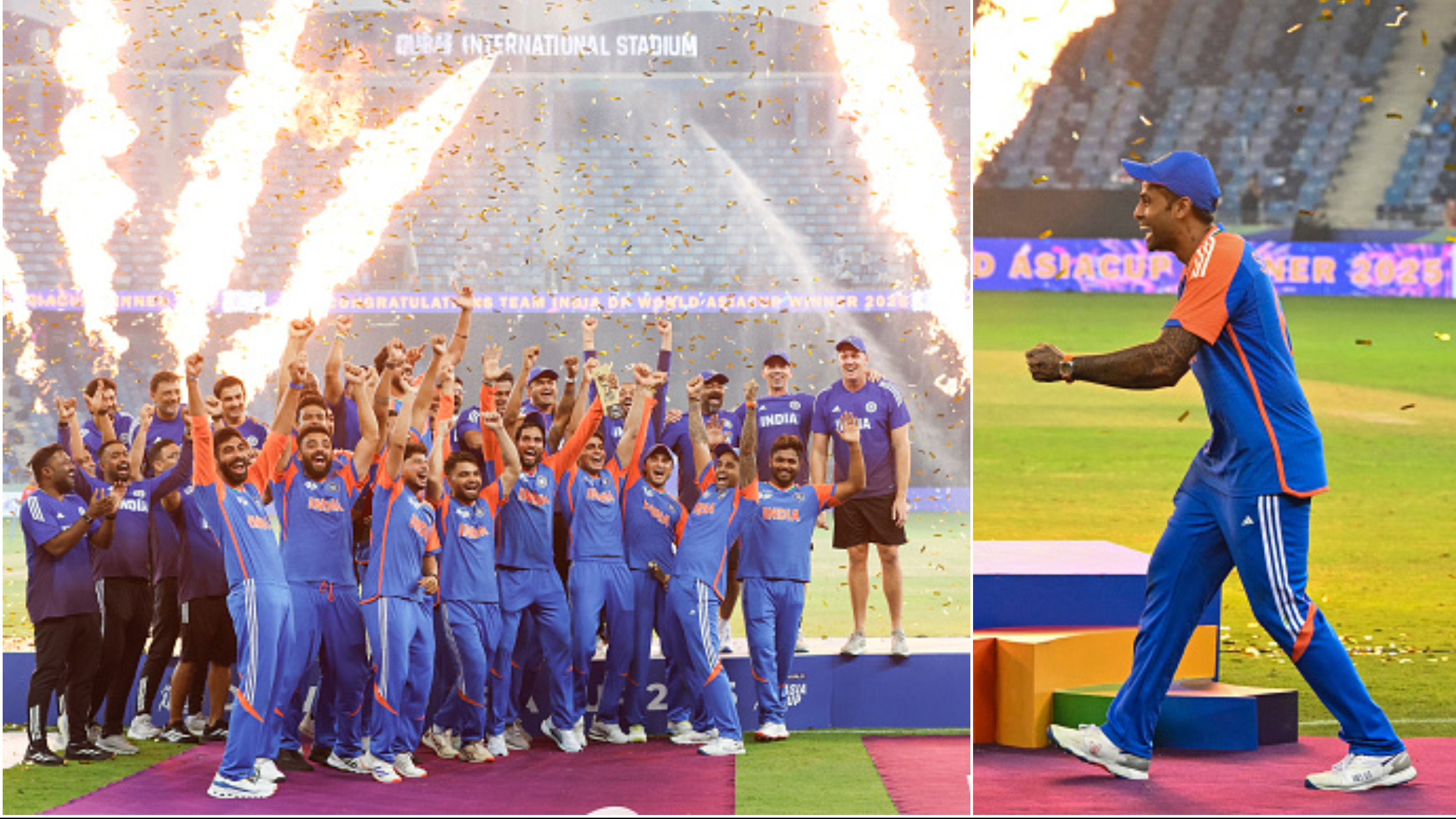 Asia Cup 2025: WATCH – Team India’s mock trophy presentation ceremony goes viral; Suryakumar recreates Rohit’s iconic celebration