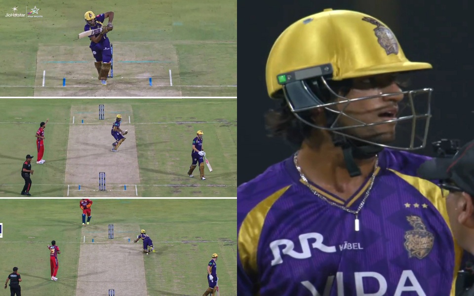 Raghuvanshi's mode of dismissal in KKR v LSG IPL 2026 caused a huge controversy. | X