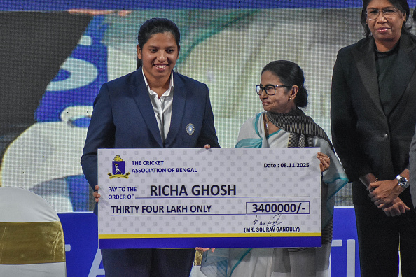 Richa Ghosh and Bengal CM Mamata Banerjee | Getty