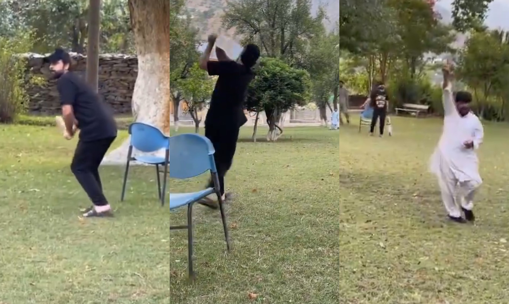 Shahzad was playing cricket with locals in a park in Chitral | X