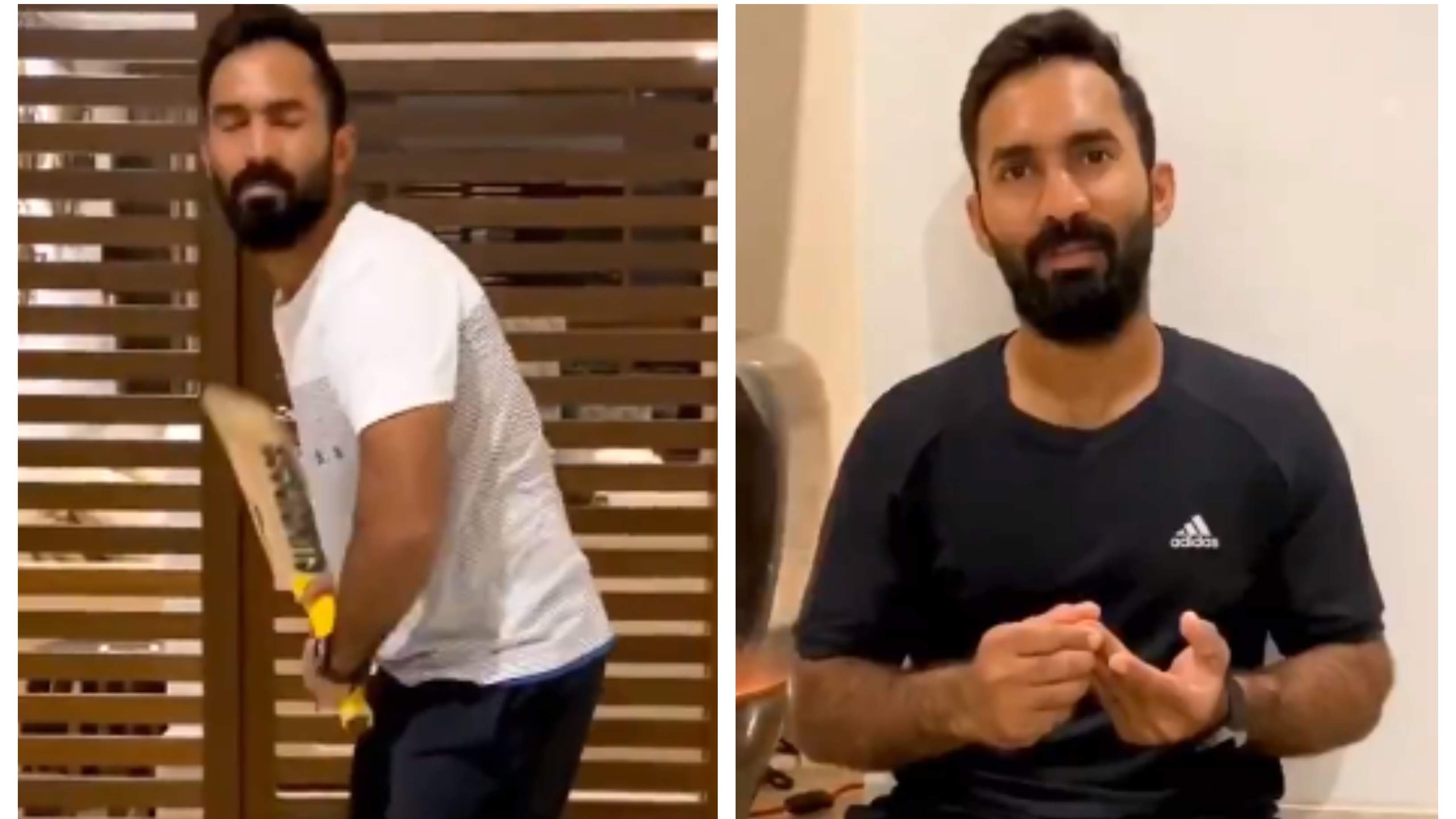 WATCH: Karthik does shadow practice during self-quarantine; shares guidelines to tackle COVID-19