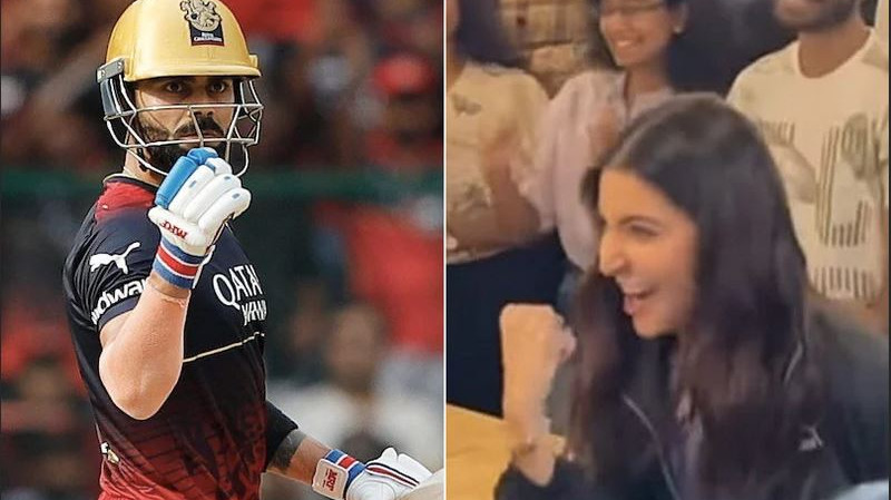 WATCH- Anushka Sharma imitates Virat Kohli's signatory celebration during a promotional event