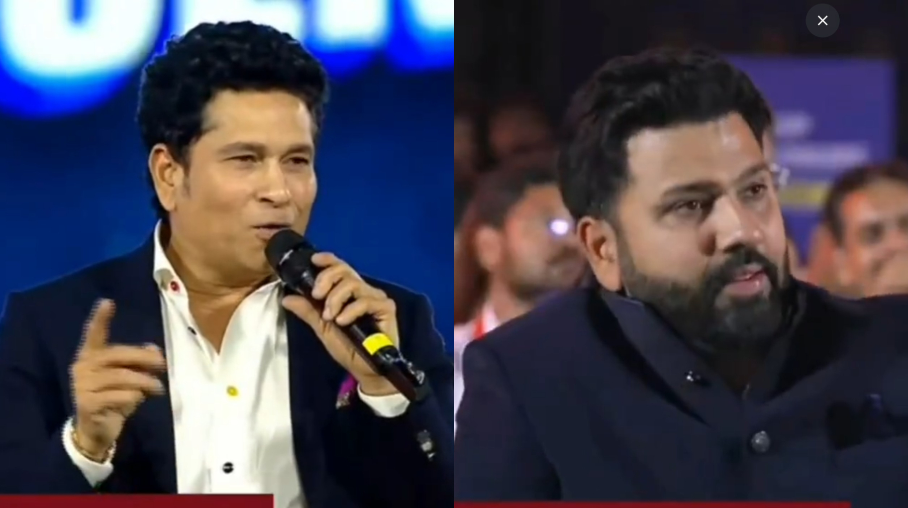 Crowd cheered loudly when Tendulkar mentioned vada pav and Rohit was shown on screen | X