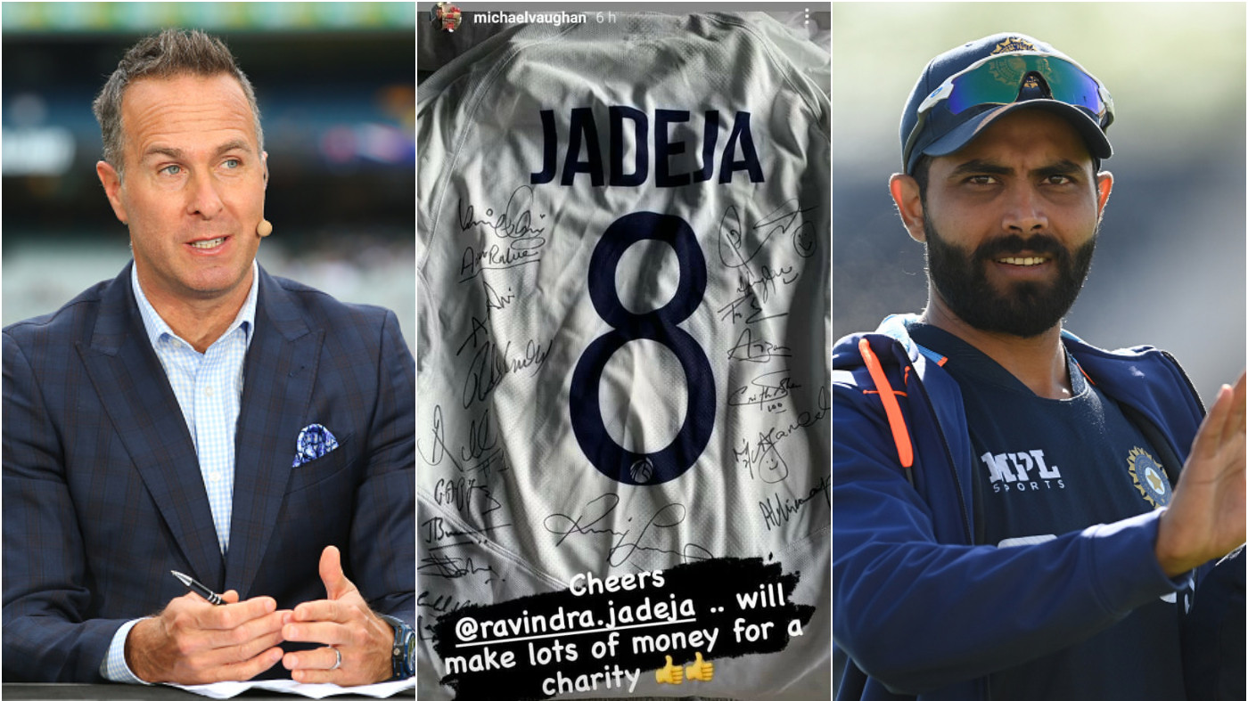 ENG v IND 2021: Ravindra Jadeja gifts his Test jersey to Michael Vaughan for charity 