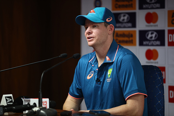 Steve Smith addressing the media ahead of first Test | Getty