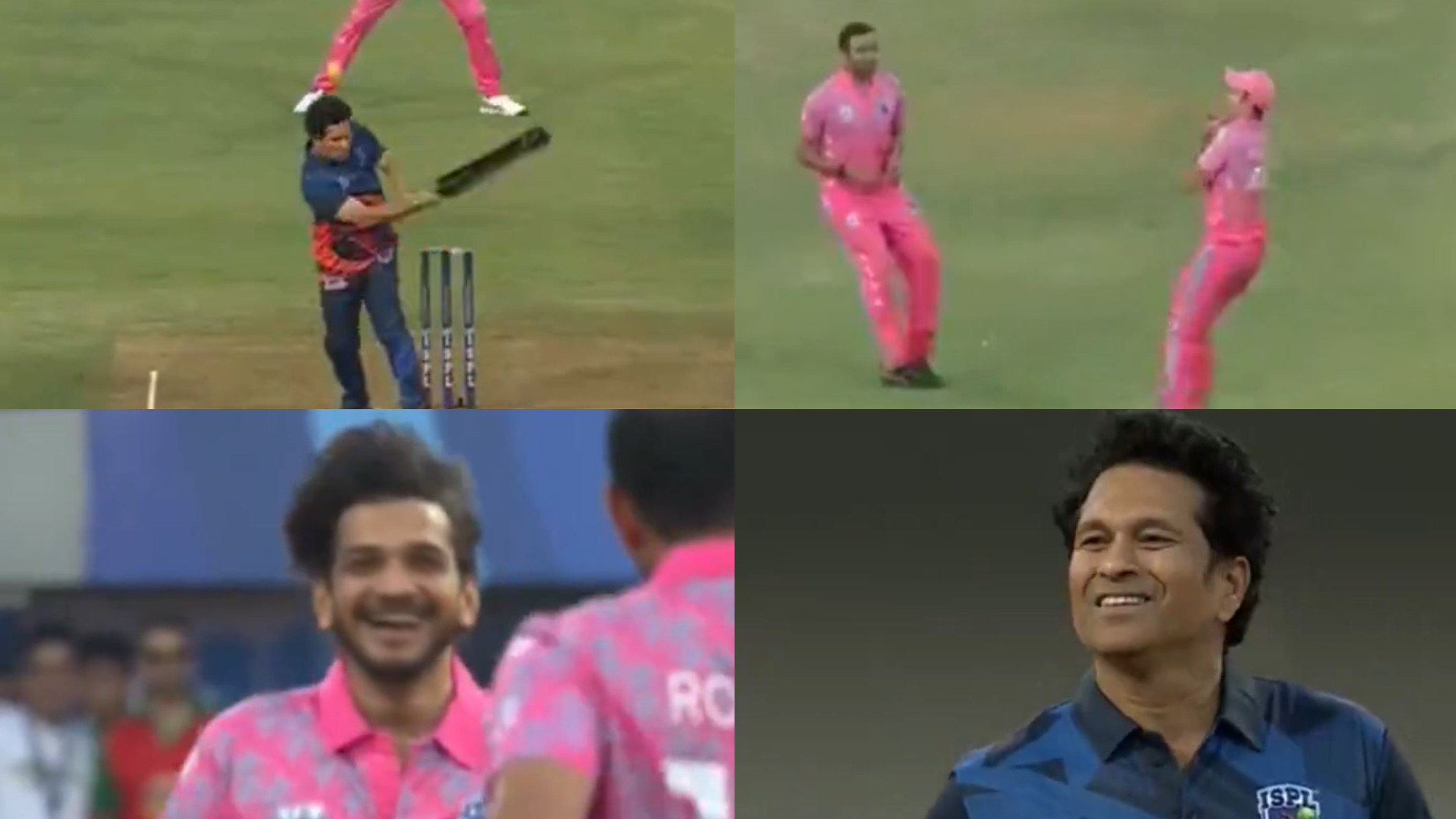 WATCH- Sachin Tendulkar dismissed by stand-up comedian Munawar Faruqui in ISPL special match