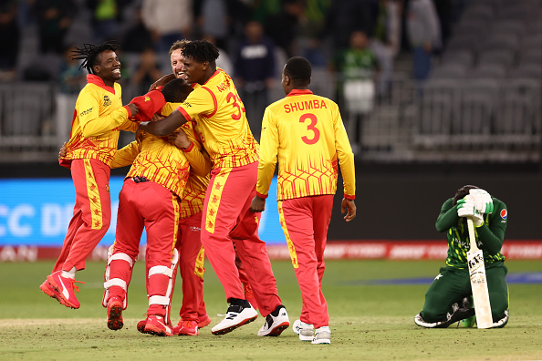 Zimbabwe celebrate a famous win over Pakistan | Getty Images