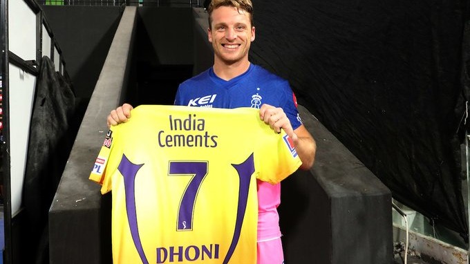 IPL 2020: Jos Buttler gets prized possession of MS Dhoni's CSK jersey from his 200th IPL appearance