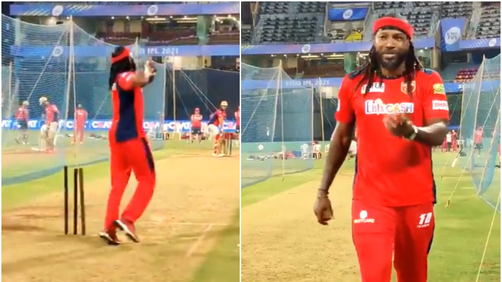 IPL 2021: WATCH - Chris Gayle rolls his arm in nets ahead of the tournament