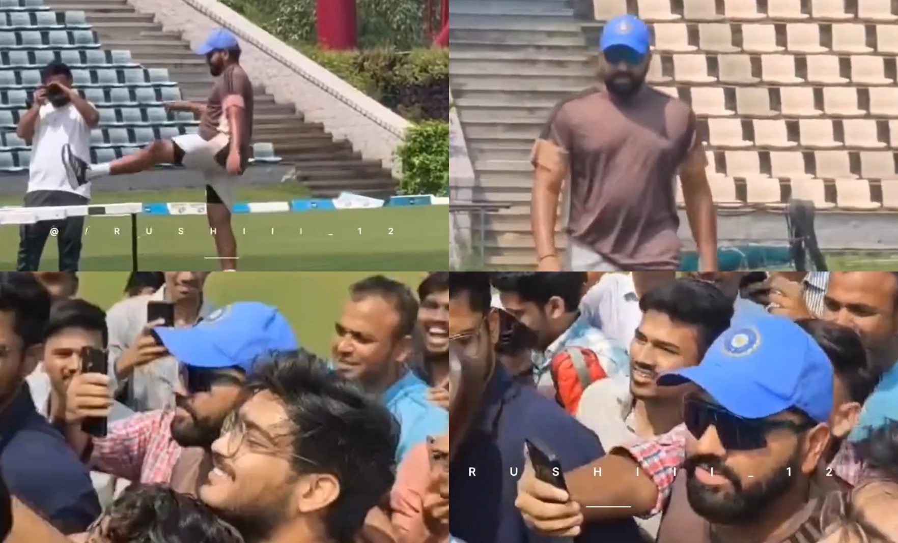 Rohit Sharma gets mobbed by fans as he trains for New Zealand Test series | X