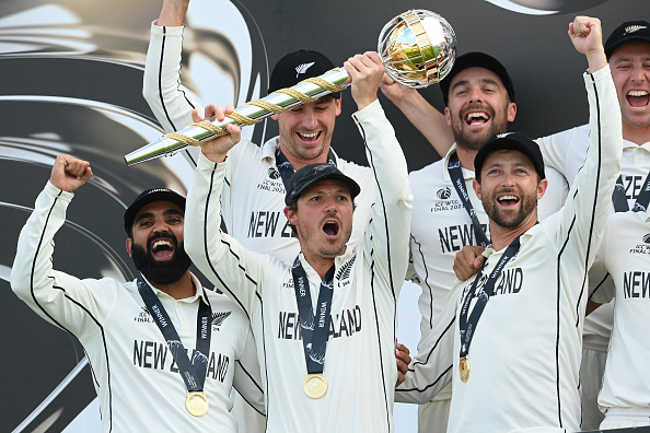 BJ Watling poses with the ICC Test Championship Mace | Getty Images