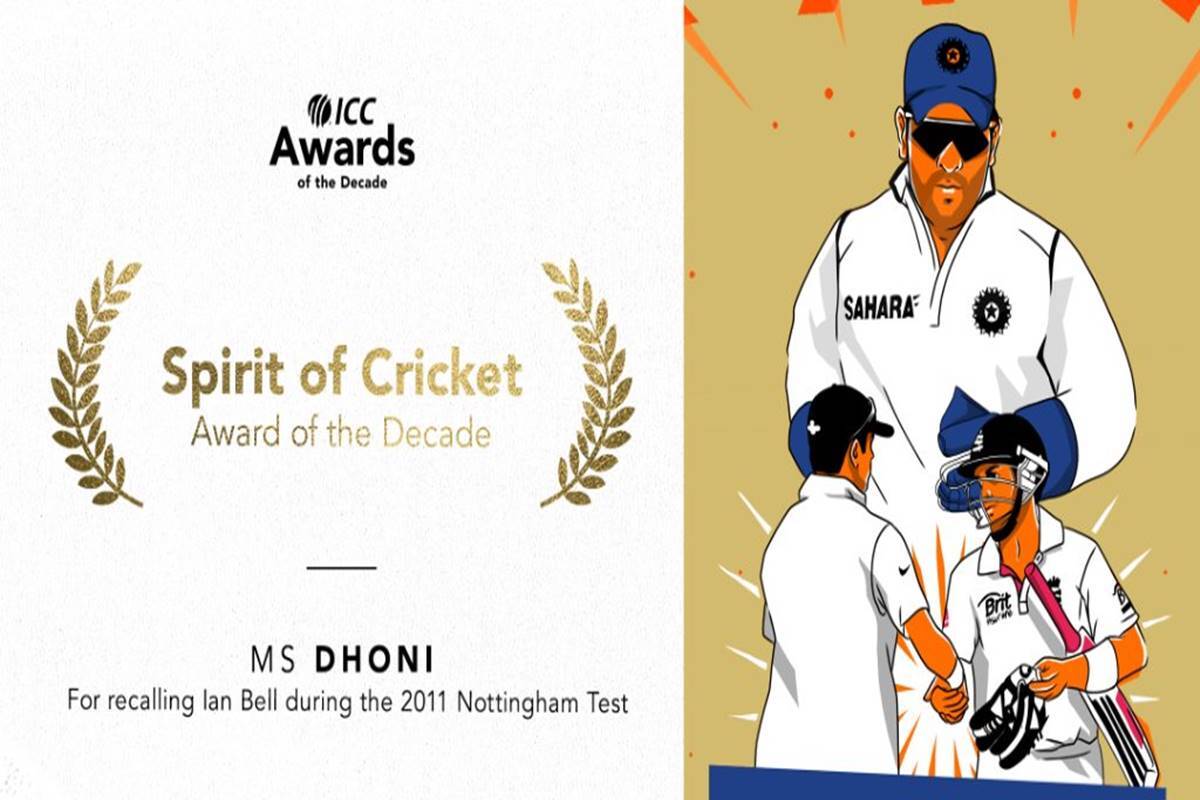 MS Dhoni won ICC Spirit of Cricket Award of the Decade | ICC Twitter