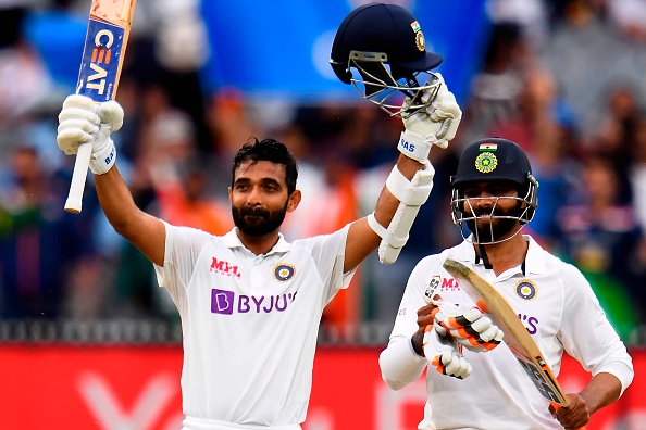 Rahane had two fifty and one century stands during his knock of 100* | Getty