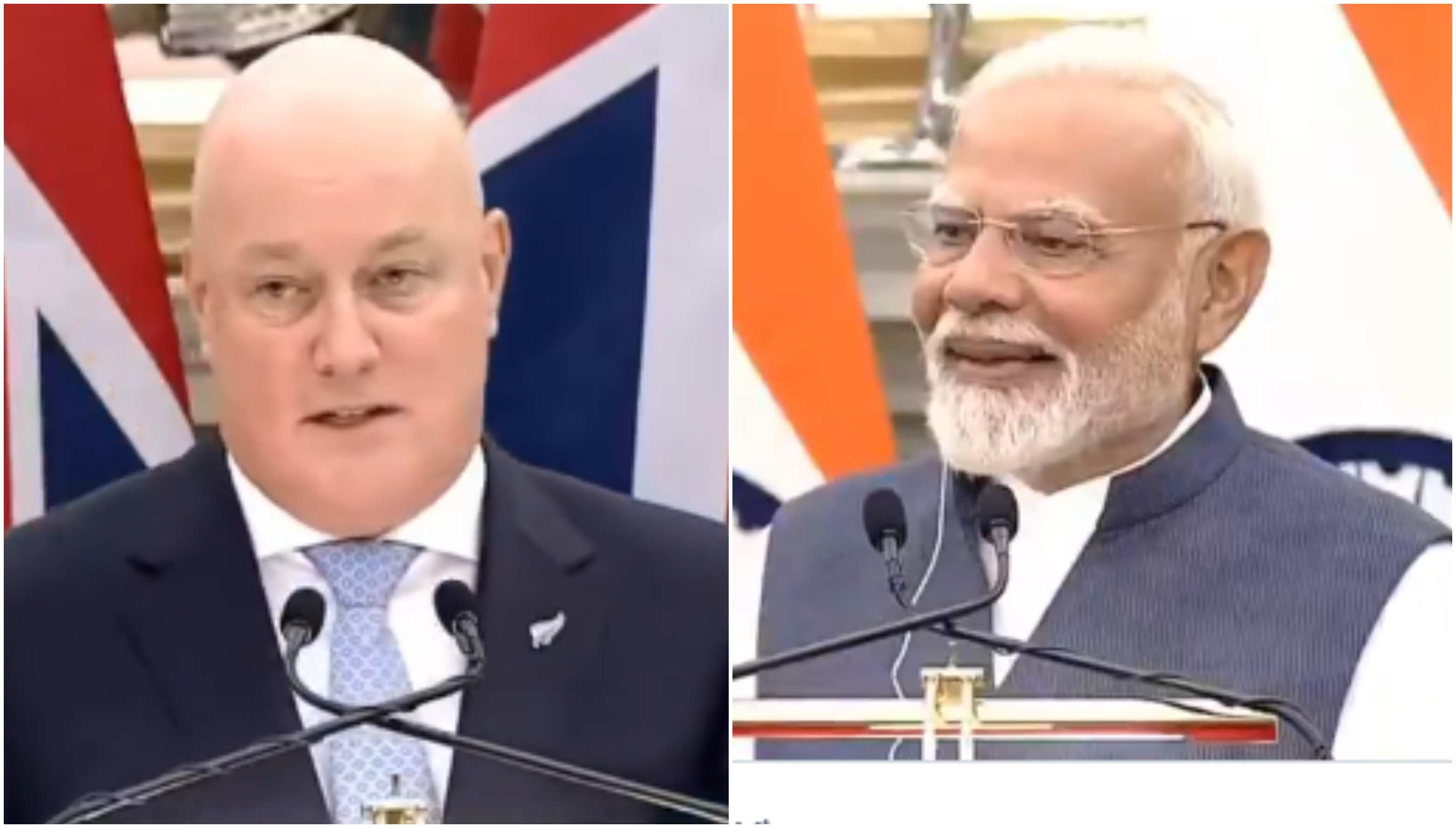 Christopher Luxon and Narendra Modi | Screengrabs