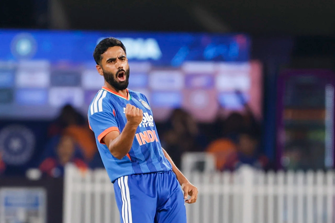 Naman Dhir has taken 5 wickets in the ongoing T20Is between India and West Indies | Getty