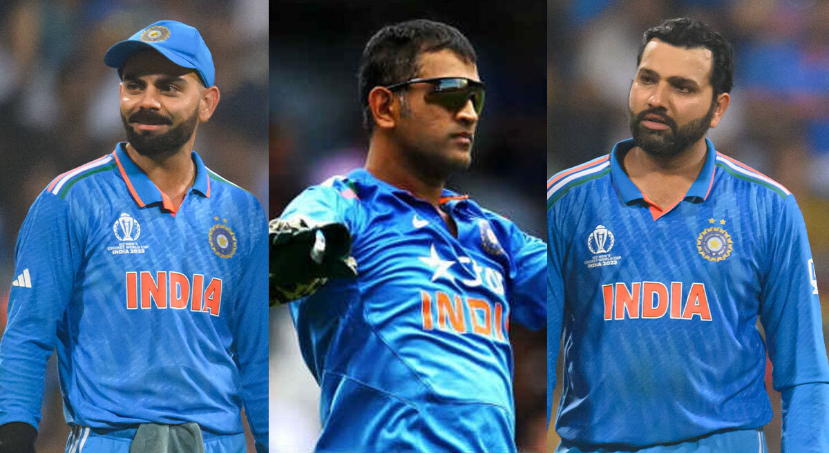 Virat Kohli, MS Dhoni and Rohit Sharma | X