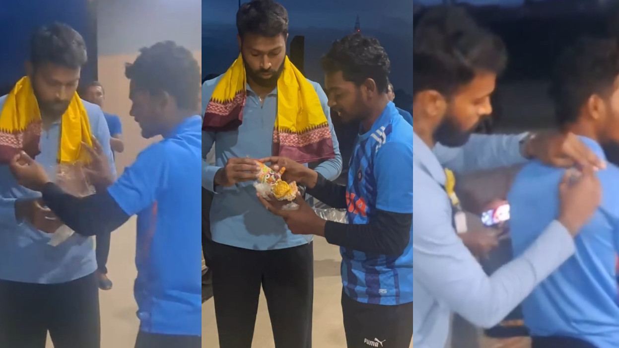 WATCH- Hardik Pandya’s die-hard fan cycles from Odisha for over 12 days to meet him in Bengaluru; gifts Bhagwan Jagannath’s idol to him