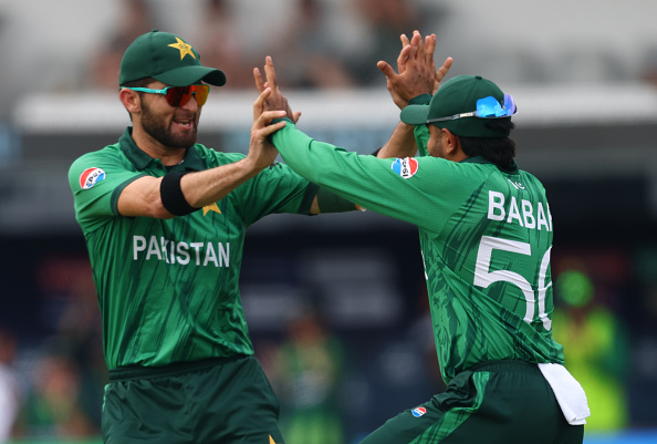 Shaheen Afridi and Babar Azam celebrate | Getty