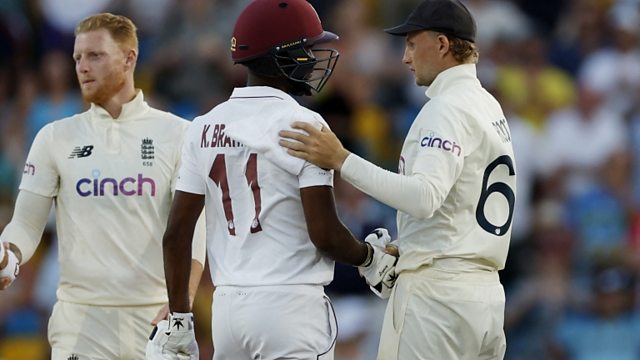 Joe Root and Kraigg Brathwaite shake hands after the second Test match is drawn | Getty