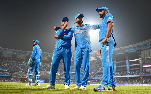 Kuldeep Yadav, Ravindra Jadeja and Mohammad Shami | Getty Images