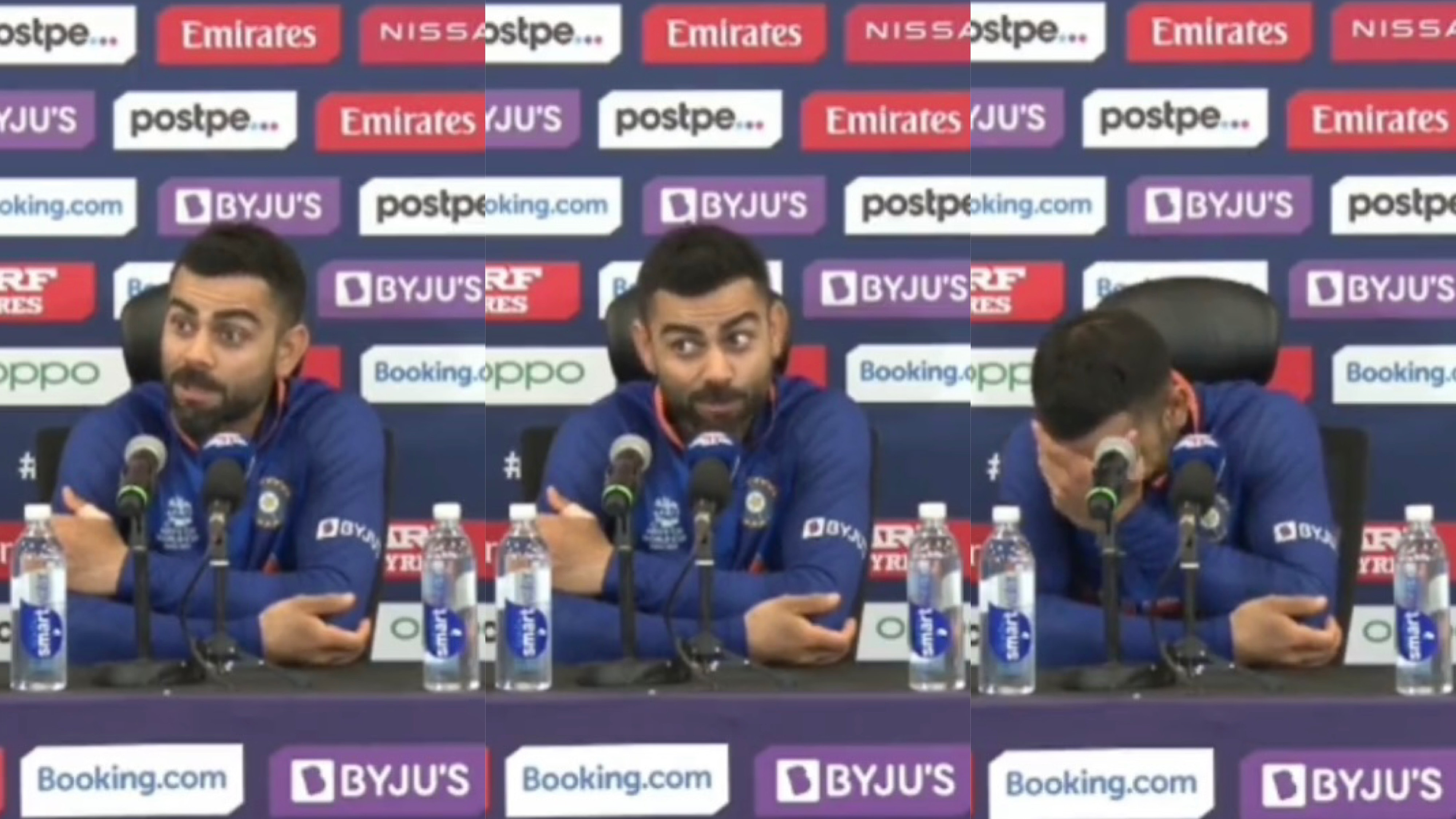 T20 World Cup 2021: WATCH - Virat Kohli bewildered by a reporter questioning Rohit Sharma's place