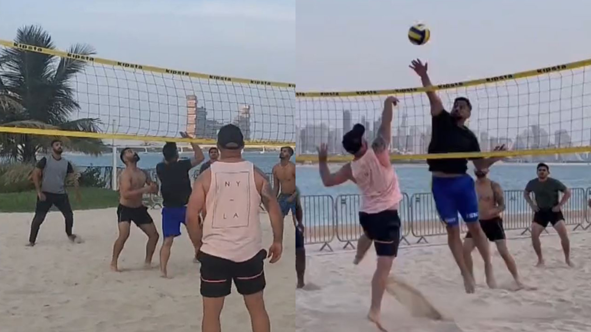 T20 World Cup 2021: WATCH- MS Dhoni and Team India enjoy beach volleyball on day off before NZ clash