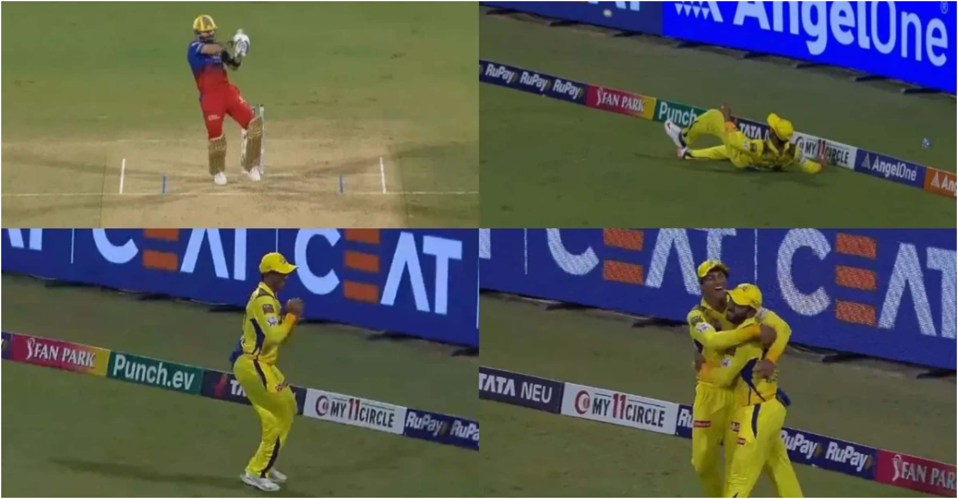 Ajinkya Rahane and Rachin Ravindra combined to take brilliant relay catch | Screengrab/IPL