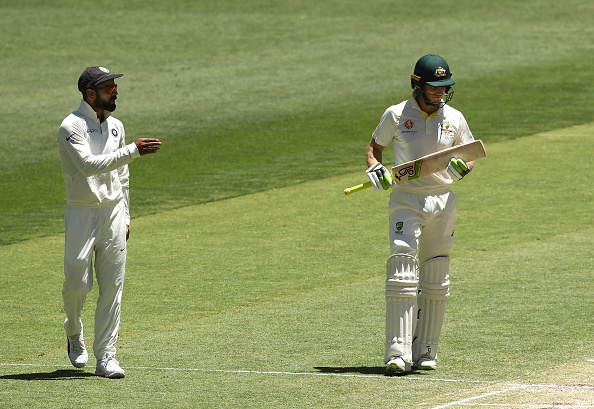 The verbal battle between Kohli and Paine was constant in the second Test at Perth | Getty