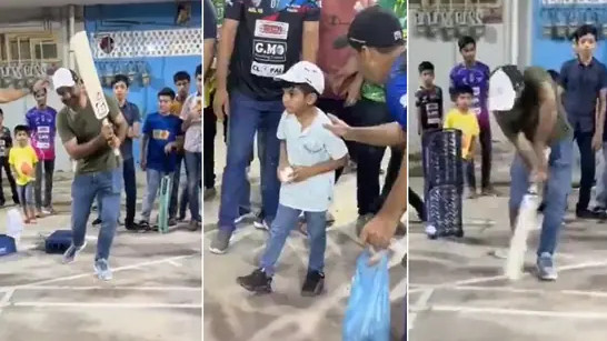 WATCH- Sarfaraz Ahmed’s son Abdullah clean bowls him with a perfect yorker