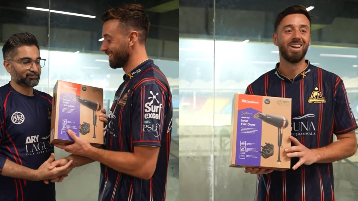 PSL 2025: WATCH- James Vince stunned to receive hair-dryer as award in Karachi Kings dressing room; Fans react hilariously
