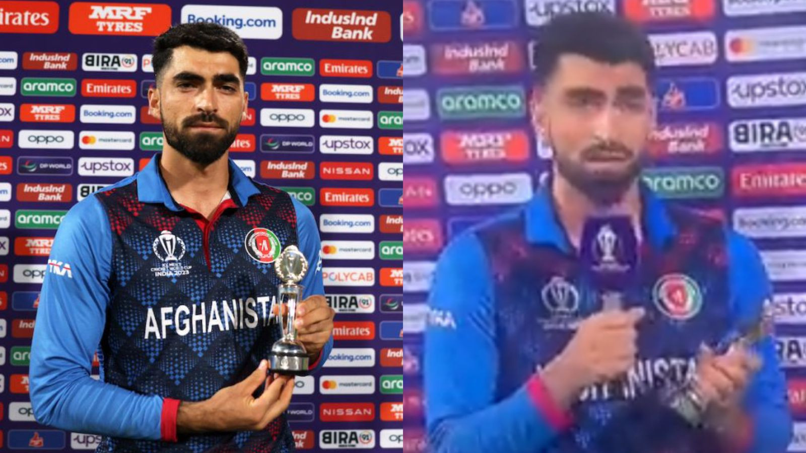 CWC 2023: WATCH - “Dedicate this award to people who were sent back from Pakistan to Afghanistan,” - Ibrahim Zadran