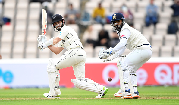 New Zealand skipper Kane Williamson is at the crease with Ross Taylor | Getty