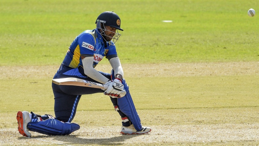 Bhanuka Rajapaksa in action on his debut during the 1st ODI against India | Getty