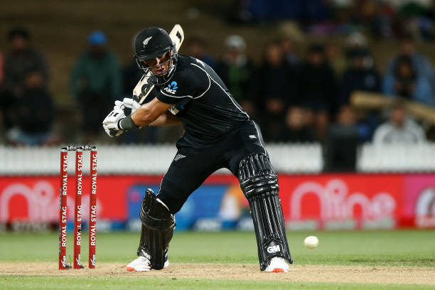 Ross Taylor scored 109* runs off 84 balls in Hamilton ODI against India. (photo - Getty)