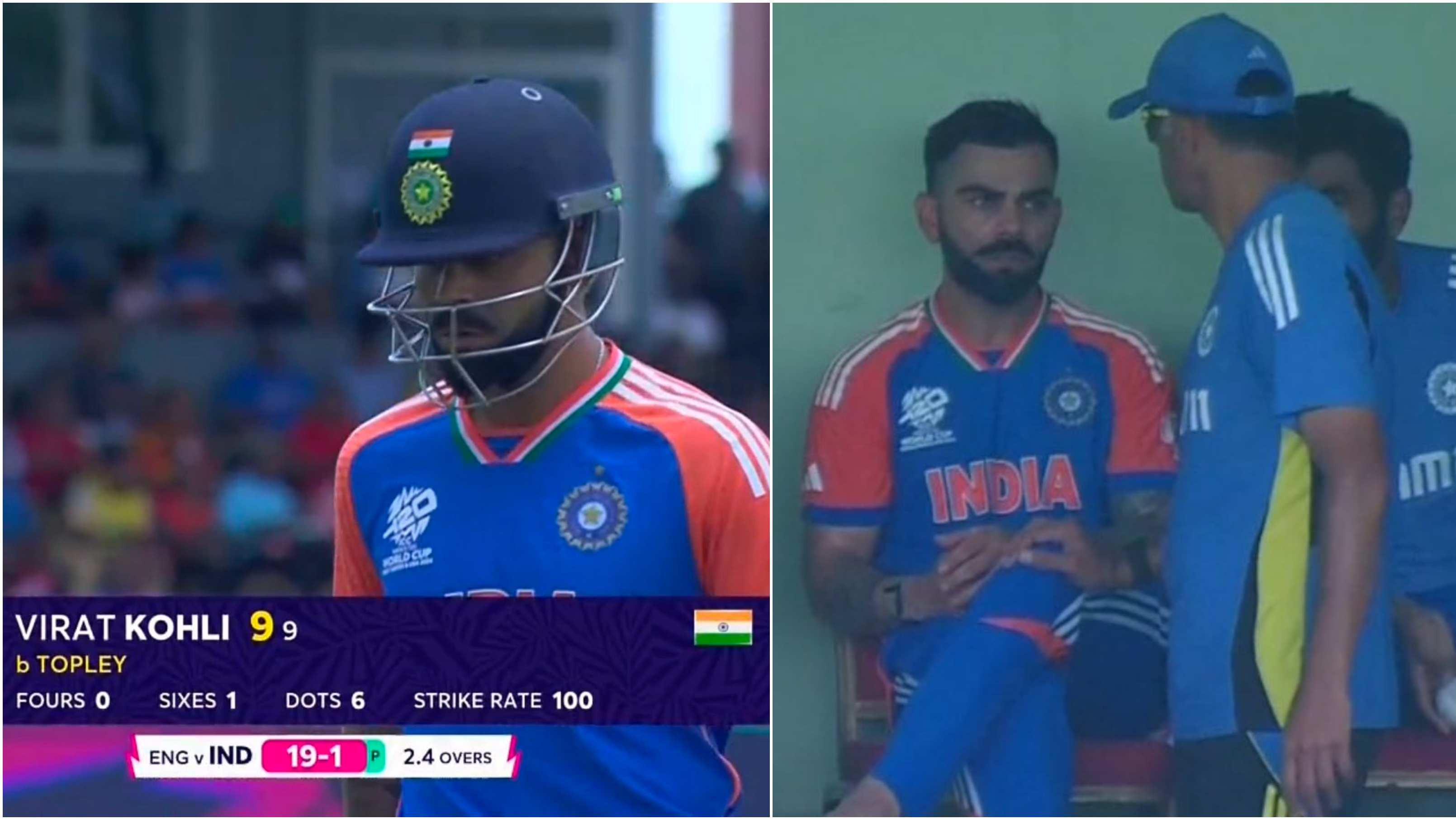 T20 World Cup 2024: WATCH – Dravid consoles distraught Kohli as star batter falls for single-digit score in semis vs England
