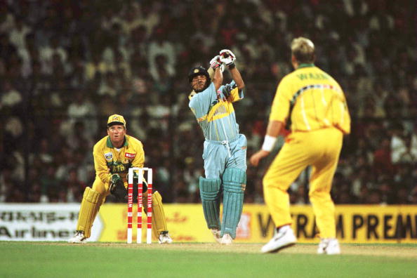 Sachin Tendulkar smacking Shane Warne during 1996 World Cup | Getty