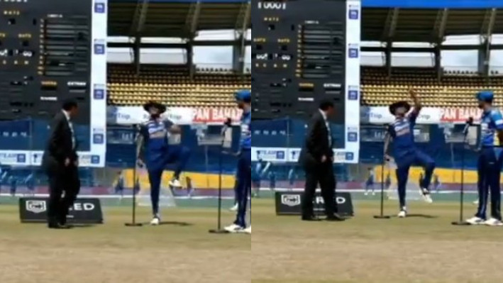 SL v IND 2021: WATCH - Shikhar Dhawan funnily celebrates the toss win with a thigh five