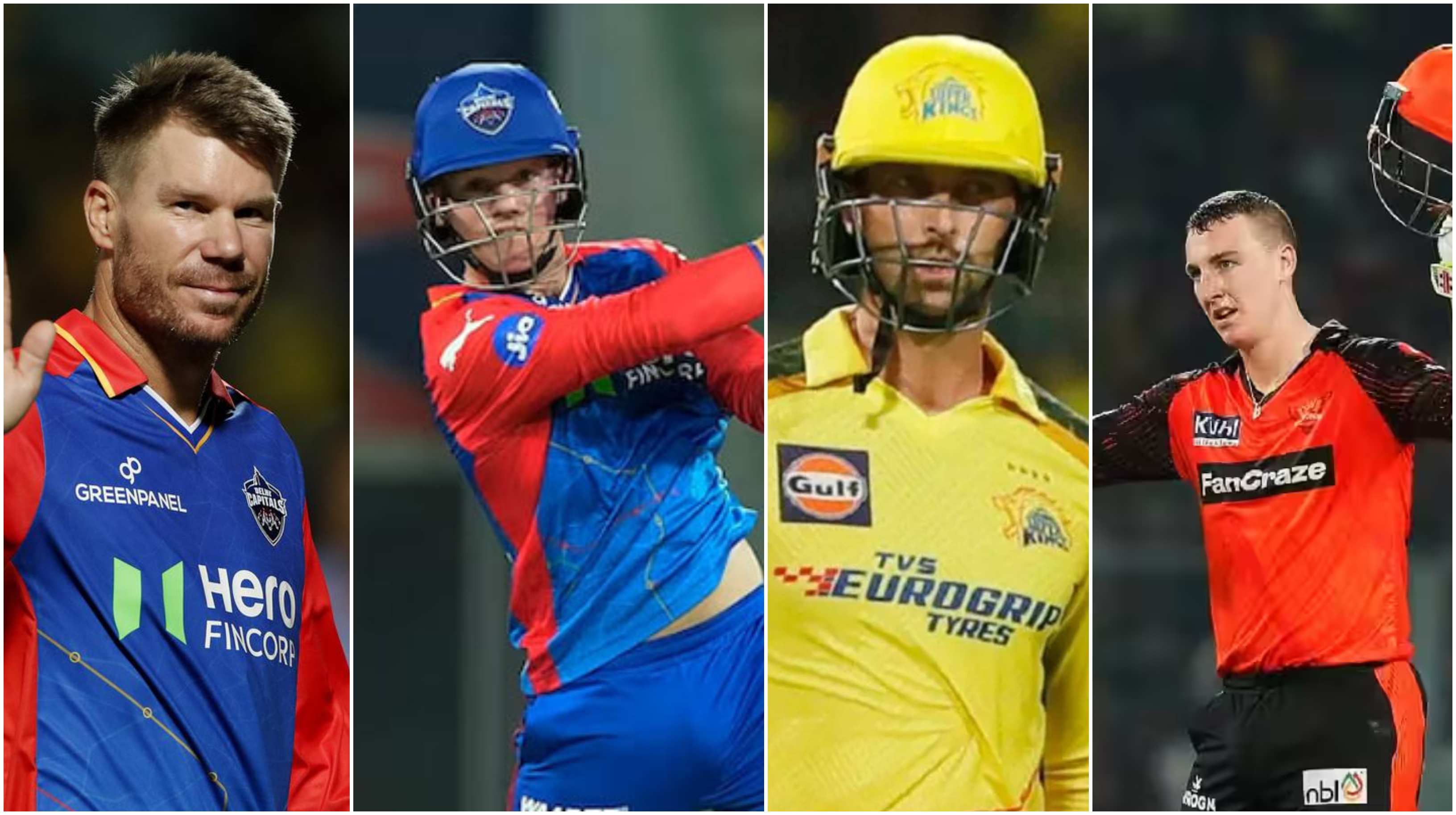 David Warner, Jake Fraser-McGurk, Devon Conway and Harry Brook | BCCI-IPL