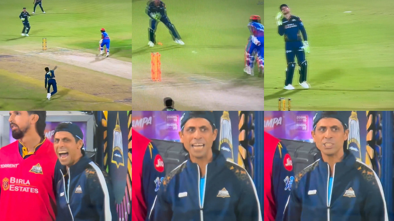 IPL 2026: WATCH- GT coach Ashish Nehra hurls abuses after Shubman Gill's overthrow gifts DC 5 needless runs