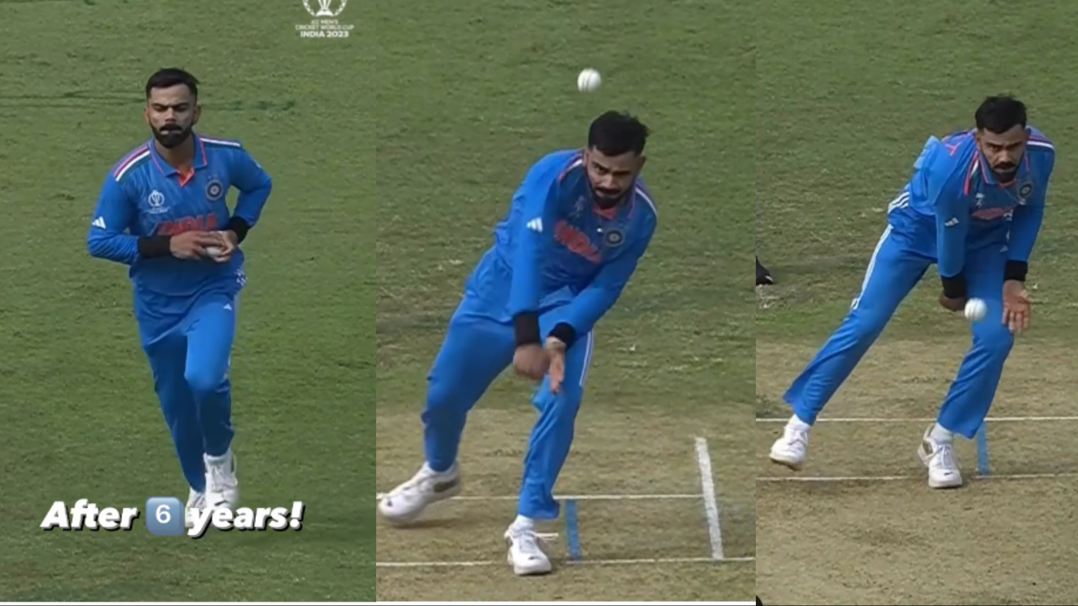 CWC 2023: WATCH- Virat Kohli completes Hardik Pandya’s over amongst huge cheers from crowd