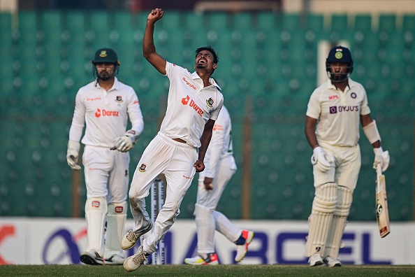 Taijul celebrates taking Pujara's wicket | Getty