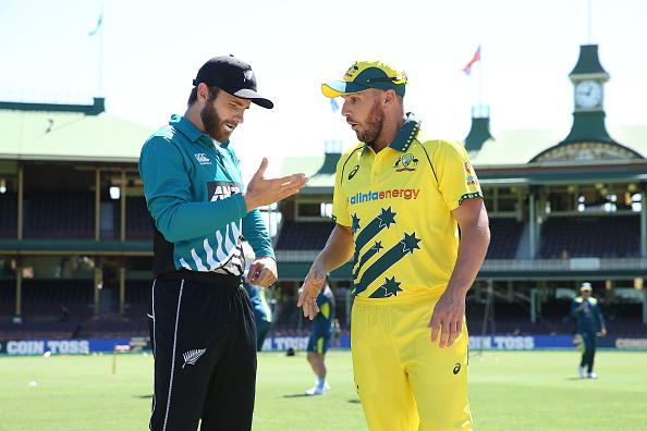 Kane Williamson and Aaron Finch react after hand shaking because of Coronavirus fear | Getty Images