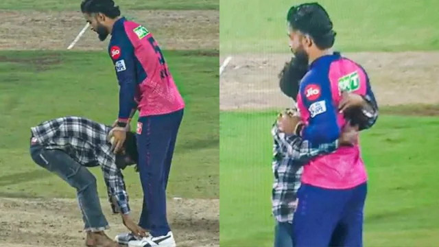 A fan had broken security to touch Parag's feet in Guwahati game vs KKR | X